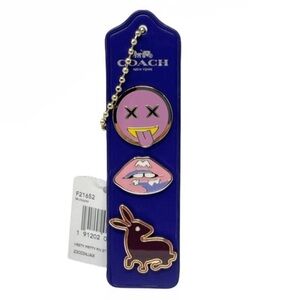NWT Coach Limited Edition Rare Pins, set of 3 RABBIT, Emoji Face & Lips